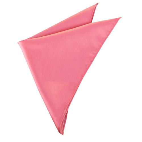 Image 1 of Dark Melon Pink Formal Groomsmen Groom Wedding Mens Pocket Square 