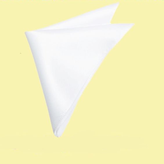 Image 0 of White Formal Groomsmen Groom Wedding Mens Pocket Square 