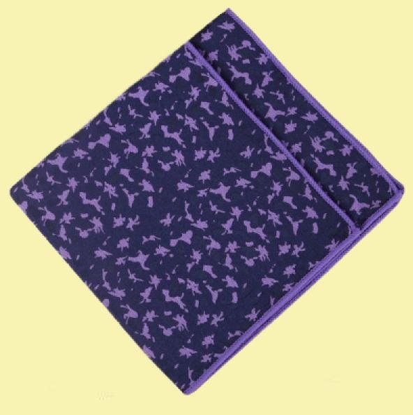 Image 0 of Navy Blue Purple Brocade Groomsmen Groom Wedding Mens Pocket Square