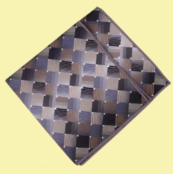 Image 0 of Silver Bronze Squares Formal Groomsmen Groom Wedding Mens Pocket Square