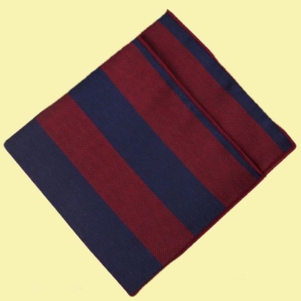 Image 0 of Navy Blue Dark Red Stripes Groomsmen Groom Wedding Mens Pocket Square