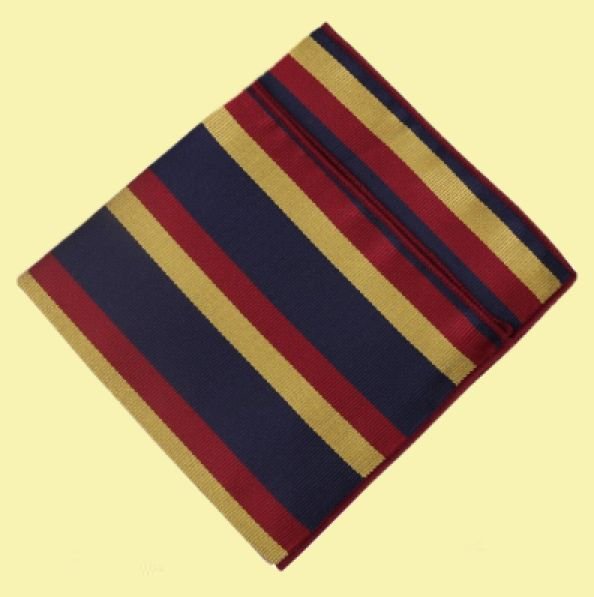 Image 0 of Dark Blue Red Gold Stripes Groomsmen Groom Wedding Mens Pocket Square