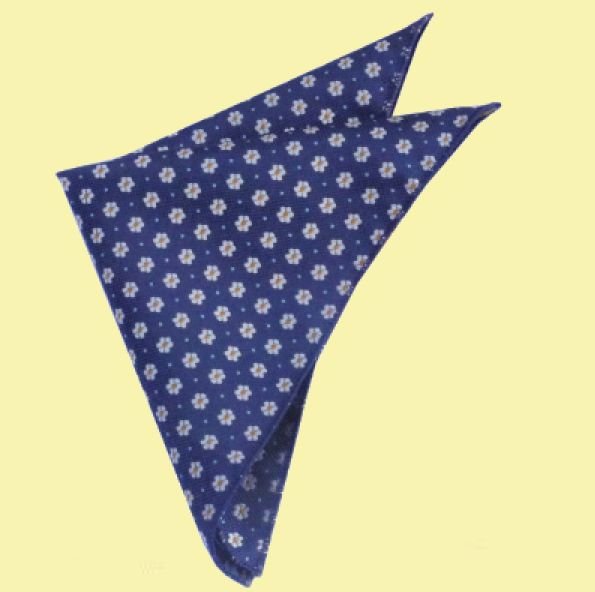 Image 0 of Navy Blue Floral Pattern Groomsmen Groom Wedding Mens Pocket Square