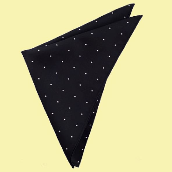 Image 0 of Black White Pin Dot Formal Groomsmen Groom Wedding Mens Pocket Square