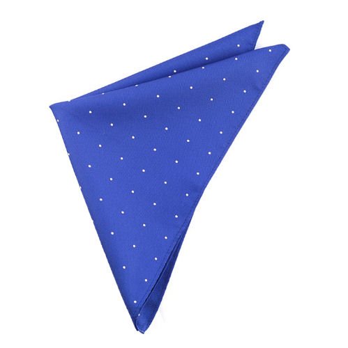 Image 1 of Royal Blue White Pin Dot Groomsmen Groom Wedding Mens Pocket Square