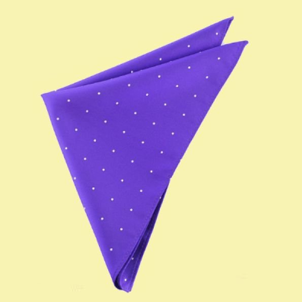 Image 0 of Cadbury Purple White Pin Dot Groomsmen Groom Wedding Mens Pocket Square