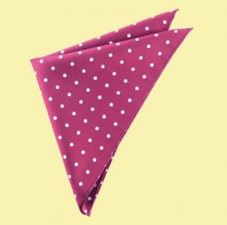 Burgundy Wine White Polka Dot Groomsmen Groom Wedding Mens Pocket Square