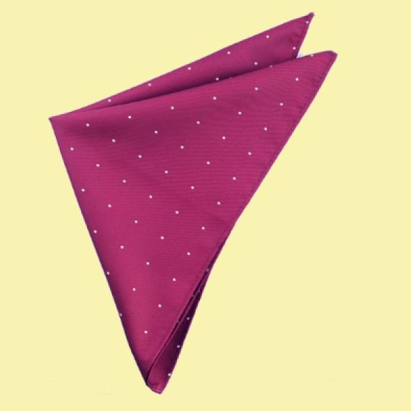 Image 0 of Burgundy Wine White Pin Dot Groomsmen Groom Wedding Mens Pocket Square