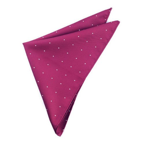 Image 1 of Burgundy Wine White Pin Dot Groomsmen Groom Wedding Mens Pocket Square