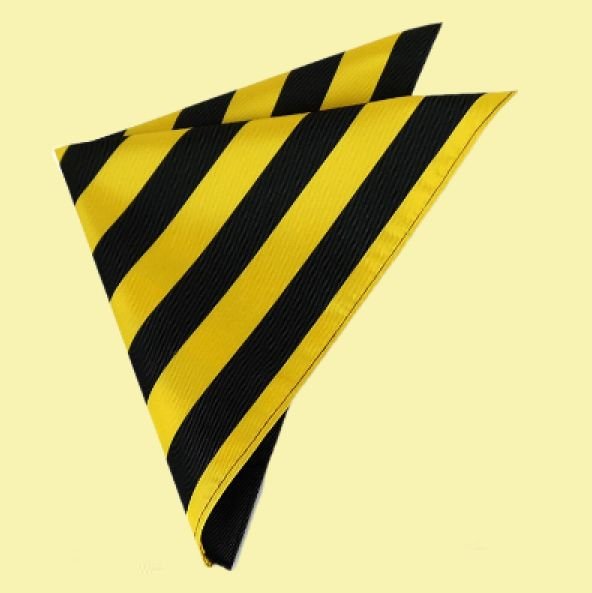 Image 0 of Yellow Black Stripes Groomsmen Groom Wedding Mens Pocket Square