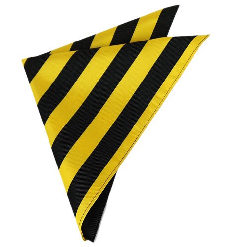 Image 1 of Yellow Black Stripes Groomsmen Groom Wedding Mens Pocket Square