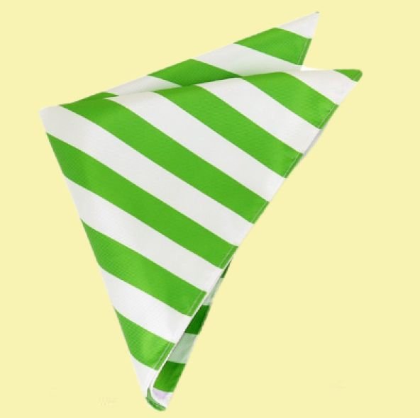 Image 0 of White Green Stripes Groomsmen Groom Wedding Mens Pocket Square