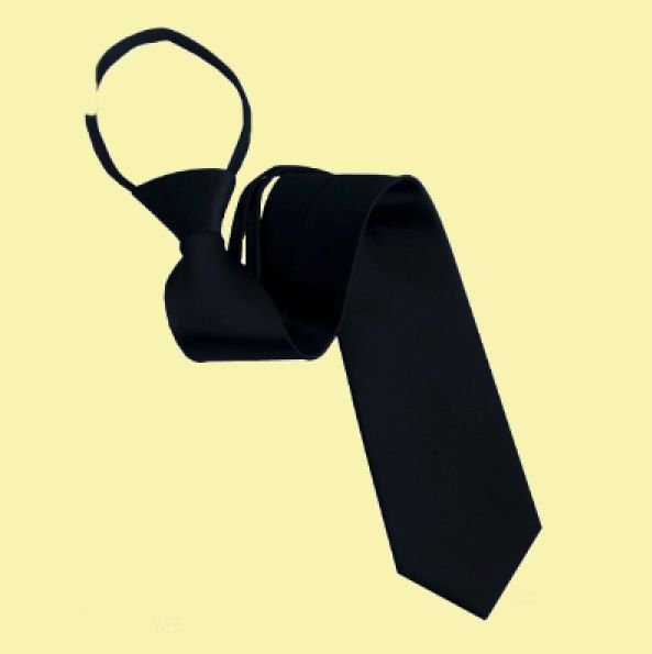 Image 0 of Jet Black Formal Groomsmen Groom Wedding Pre-Knotted Mens Neck Tie 