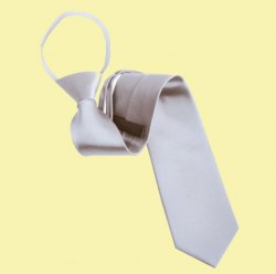 Light Silver Grey Formal Groomsmen Groom Wedding Pre-Knotted Mens Neck Tie 