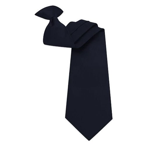 Jet Black Formal Groomsmen Groom Wedding Clip-On Mens Neck Tie