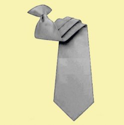 Medium Silver Grey Formal Groomsmen Groom Wedding Clip-On Mens Neck Tie 