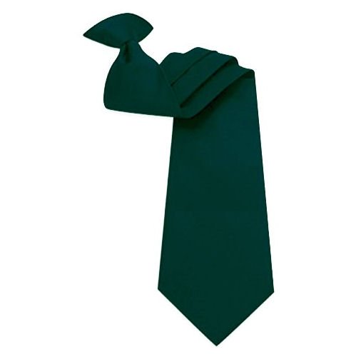 Image 1 of Dark Forest Green Formal Groomsmen Wedding Clip-On Mens Neck Tie Set Of Three