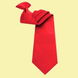 Cherry Red Formal Groomsmen Groom Wedding Clip-On Mens Neck Tie 