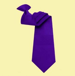 Cadbury Purple Formal Groomsmen Wedding Clip-On Mens Neck Tie Set Of Three