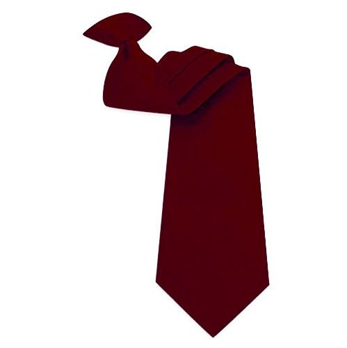 Image 1 of Burgundy Wine Formal Groomsmen Groom Wedding Clip-On Mens Neck Tie 