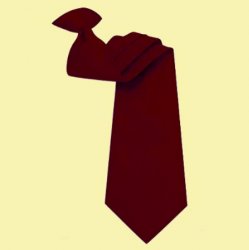 Burgundy Wine Formal Groomsmen Groom Wedding Clip-On Mens Neck Tie 