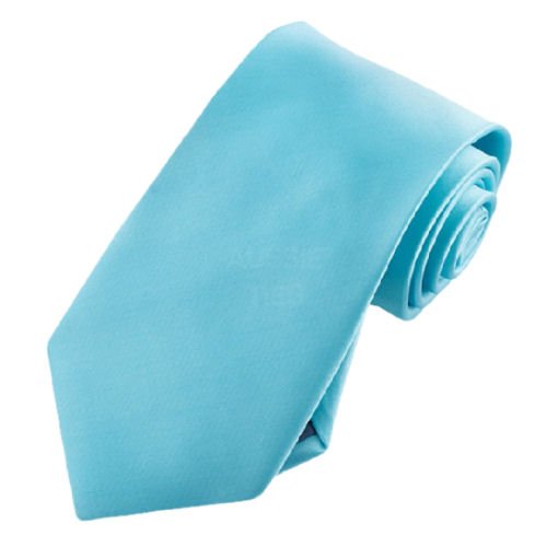 Image 1 of Aqua Tiffany Blue Formal Boys Ages 7-13 Wedding Straight Boys Neck Tie 