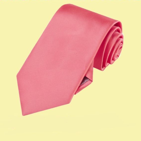 Image 0 of Dark Melon Pink Formal Boys Ages 7-13 Wedding Straight Boys Neck Tie 