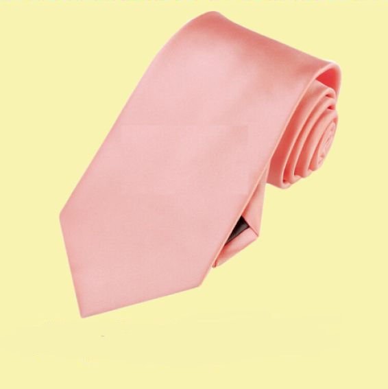 Image 0 of Coral Salmon Pink Formal Boys Ages 7-13 Wedding Straight Boys Neck Tie 
