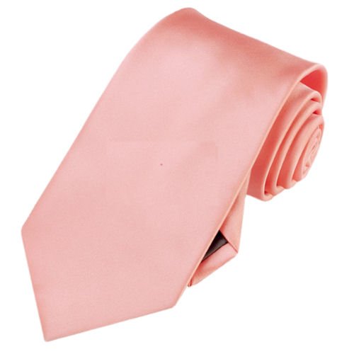 Image 1 of Coral Salmon Pink Formal Boys Ages 7-13 Wedding Straight Boys Neck Tie 
