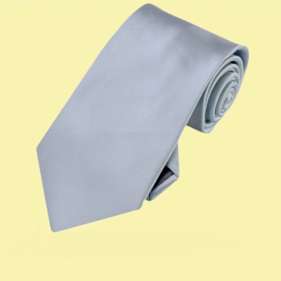 Image 0 of Medium Silver Grey Formal Boys Ages 7-13 Wedding Straight Boys Neck Tie 