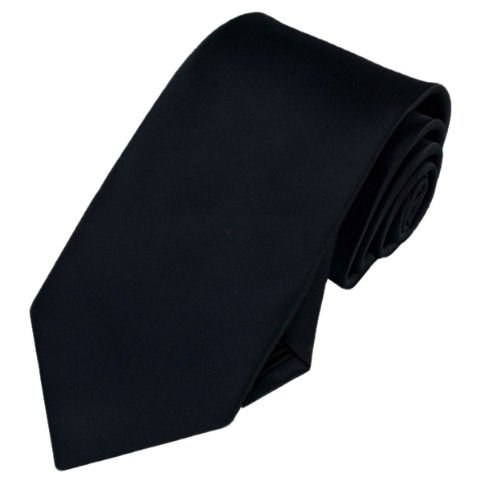 Image 1 of Jet Black Formal Boys Ages 7-13 Wedding Straight Boys Neck Tie 