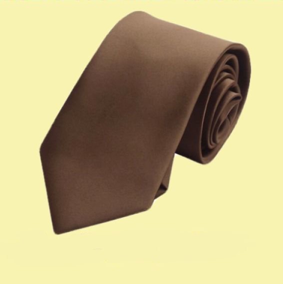 Image 0 of Chocolate Coffee Brown Formal Boys Ages 7-13 Wedding Straight Boys Neck Tie 