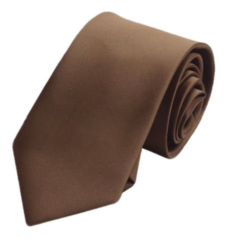Image 1 of Chocolate Coffee Brown Formal Boys Ages 7-13 Wedding Straight Boys Neck Tie 