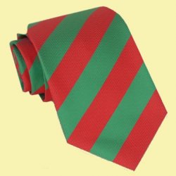 Cherry Red Green Stripes Formal Boys Ages 7-13 Wedding Straight Boys Neck Tie 