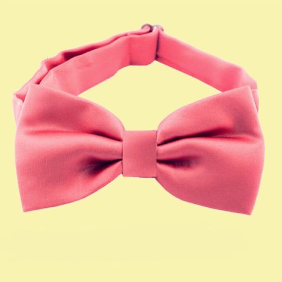 Image 0 of Dark Melon Pink Boys Ages 1-7 Wedding Boys Neck Bow Tie 