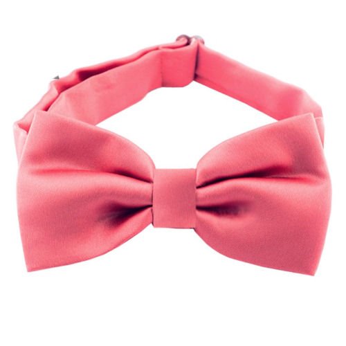 Image 1 of Dark Melon Pink Boys Ages 1-7 Wedding Boys Neck Bow Tie 