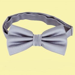 Medium Silver Grey Boys Ages 1-7 Wedding Boys Neck Bow Tie 