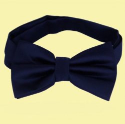 Dark Midnight Blue Boys Ages 1-7 Wedding Boys Neck Bow Tie 