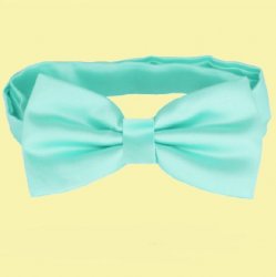 Light Mint Green Boys Ages 1-7 Wedding Boys Neck Bow Tie 