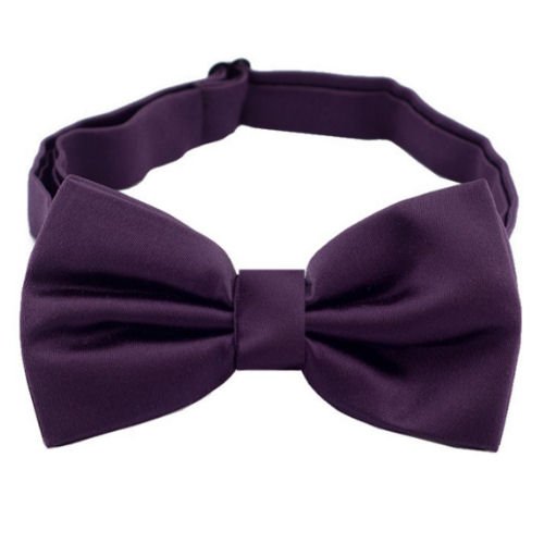 Image 1 of Eggplant Purple Boys Ages 1-7 Wedding Boys Neck Bow Tie 