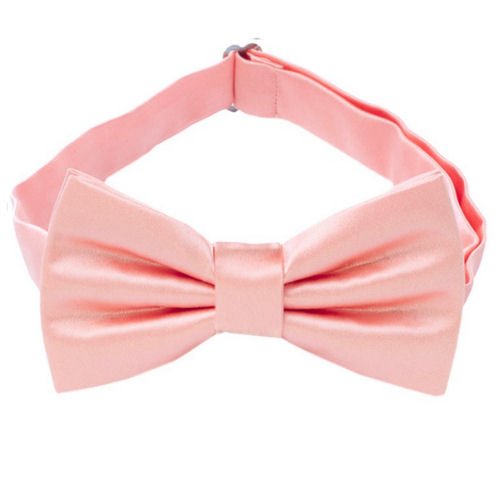 Image 1 of Coral Salmon Pink Boys Ages 1-7 Wedding Boys Neck Bow Tie 