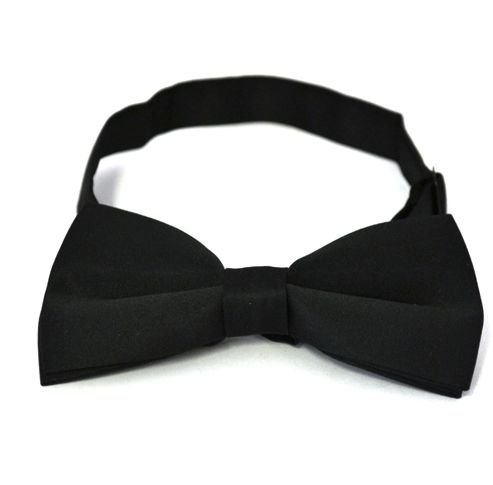 Image 1 of Jet Black Boys Ages 1-7 Wedding Boys Neck Bow Tie 