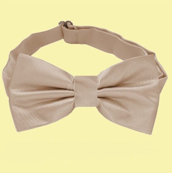 Image 0 of Beige Tan Mocha Boys Ages 1-7 Wedding Boys Neck Bow Tie 