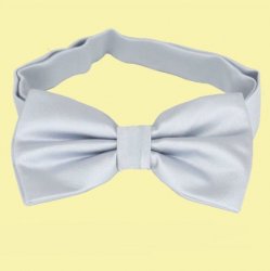 Light Silver Grey Boys Ages 1-7 Wedding Boys Neck Bow Tie 