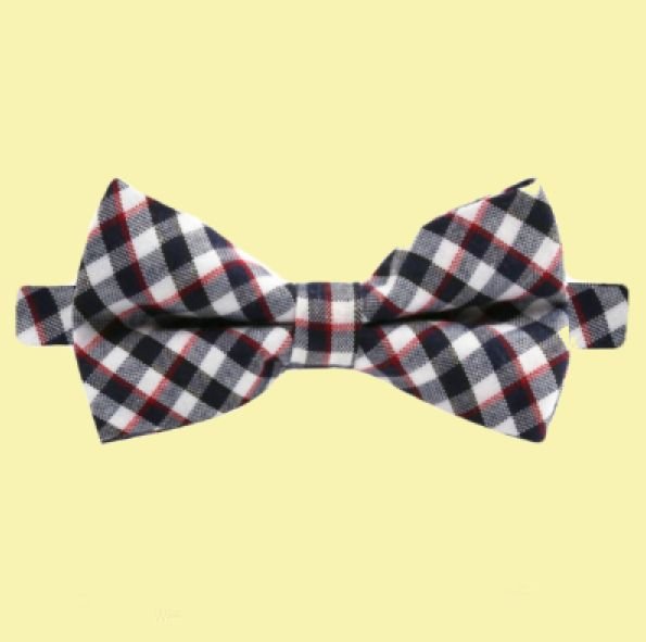Image 0 of Black White Red Check Boys Ages 1-7 Wedding Boys Neck Bow Tie 