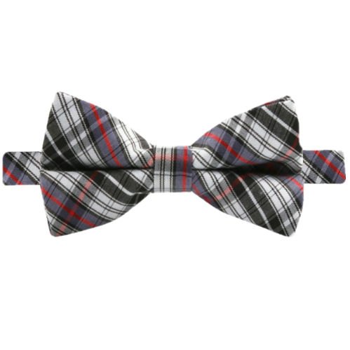 Image 1 of Black White Red Grey Check Boys Ages 1-7 Wedding Boys Neck Bow Tie 