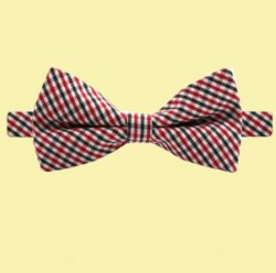 Black White Red Check Gingham Boys Ages 1-7 Wedding Boys Neck Bow Tie 
