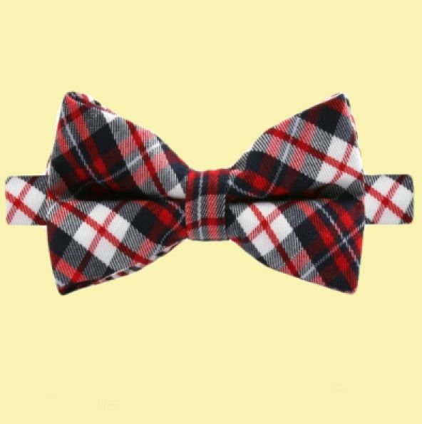Image 0 of Black White Red Plaid Boys Ages 1-7 Wedding Boys Neck Bow Tie 