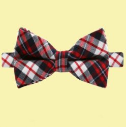 Black White Red Plaid Boys Ages 1-7 Wedding Boys Neck Bow Tie 