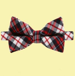 Black White Red Plaid Boys Ages 1-7 Wedding Boys Neck Bow Tie 